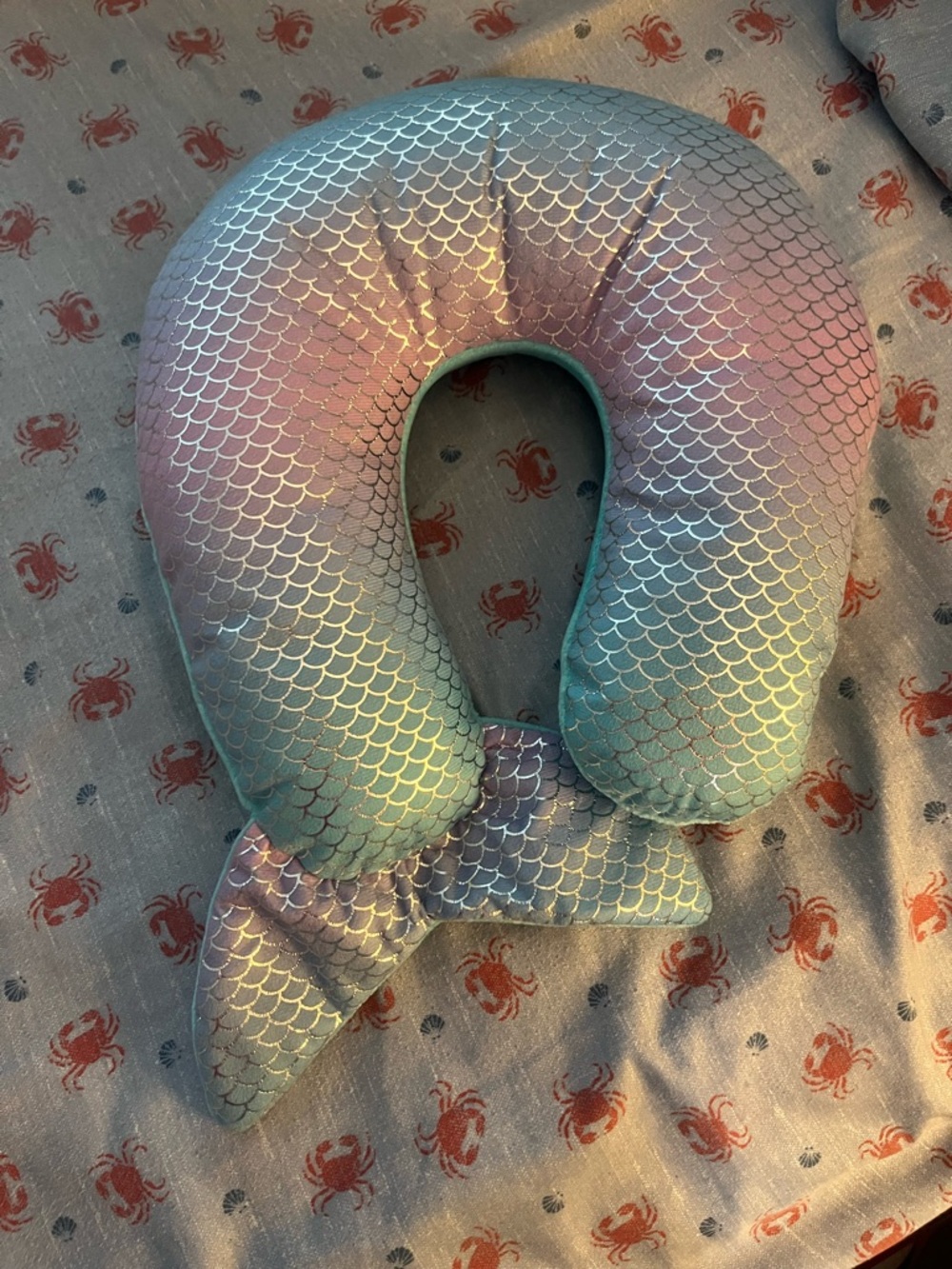 Bon Voyage Mermaid Scale neck Travel Pillow - Iridescent Pastel